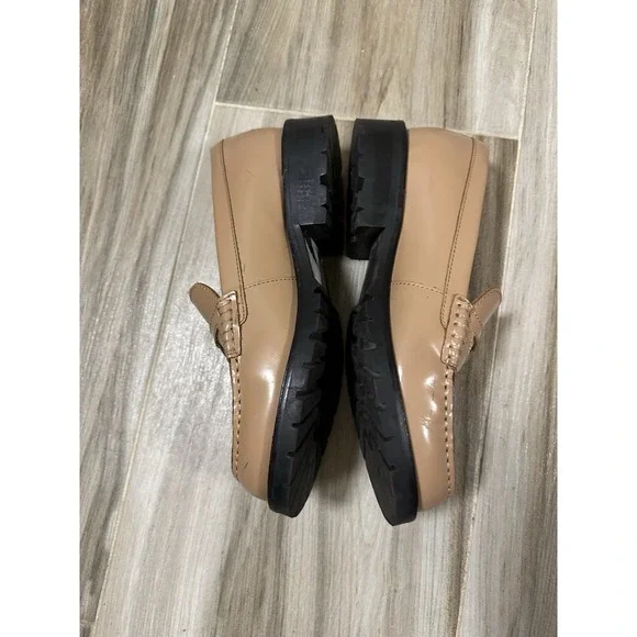 FREE PEOPLE Liv Camel Leather Penny Loafers 6 EUR 36 Heritage Minimalist Preppy - Picture 11 of 16